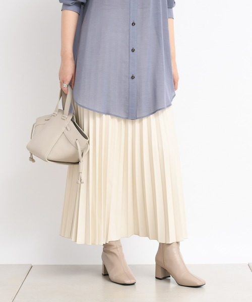 DouDou（ドゥドゥ）の「フェイクレザープリーツスカート（スカート・レディース・ホワイト/イエロー・38/36）」の17枚目の写真