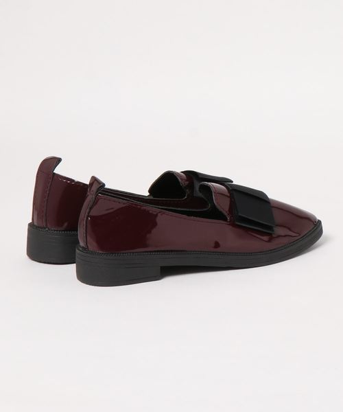 STYLEBLOCK（スタイルブロック）の「リボン付きエナメルローファーパンプス（ローファー・レディース・ブラック/ワインレッド・38/41/40/37/39/36/35）」の3枚目の写真