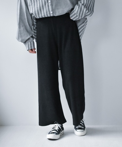 muure（ミュール）の「美シルエット＊ウエストゴムニットパンツ（その他パンツ・レディース・ブラック/ベージュ/ブラウン/アイボリー・FREE）」の5枚目の写真