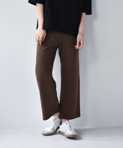 muure（ミュール）の「美シルエット＊ウエストゴムニットパンツ（その他パンツ・レディース・ブラック/ベージュ/ブラウン/アイボリー・FREE）」の7枚目の写真