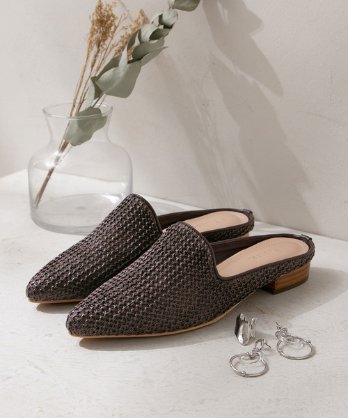 rectangle（レクタングル）の「メッシュミュールサンダル（サンダル・レディース・ダークブラウン/ベージュ・23㎝/24㎝/23.5㎝/24.5㎝）」の2枚目の写真