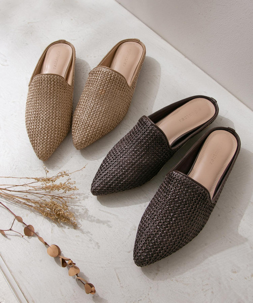 rectangle（レクタングル）の「メッシュミュールサンダル（サンダル・レディース・ダークブラウン/ベージュ・23㎝/24㎝/23.5㎝/24.5㎝）」の3枚目の写真