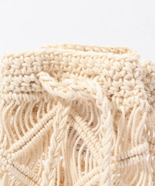 TOMORROWLAND （トゥモローランド）の「コットンマクラメ 巾着バッグ（ハンドバッグ・レディース・ホワイト・FREE）」の5枚目の写真