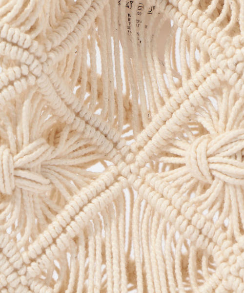 TOMORROWLAND （トゥモローランド）の「コットンマクラメ 巾着バッグ（ハンドバッグ・レディース・ホワイト・FREE）」の6枚目の写真