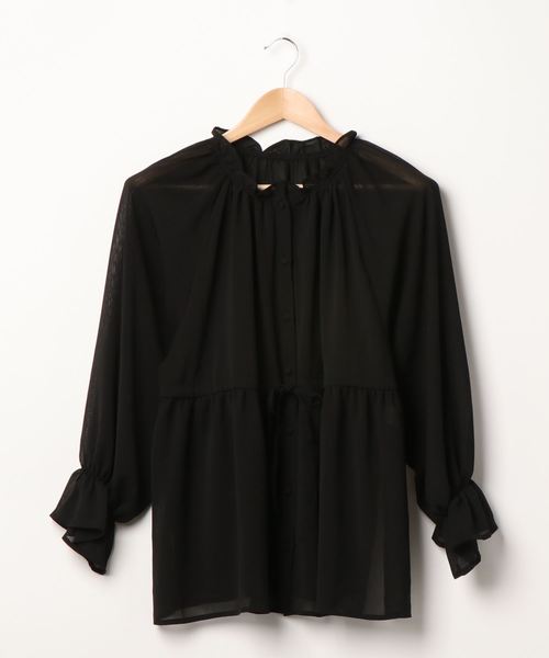 rps（アールピーエス）の「ウエストドロストチュニック（シャツ/ブラウス・レディース・モカ/オフホワイト/ブラック・M）」の9枚目の写真