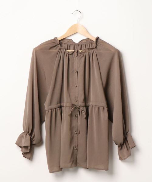 rps（アールピーエス）の「ウエストドロストチュニック（シャツ/ブラウス・レディース・モカ/オフホワイト/ブラック・M）」の15枚目の写真