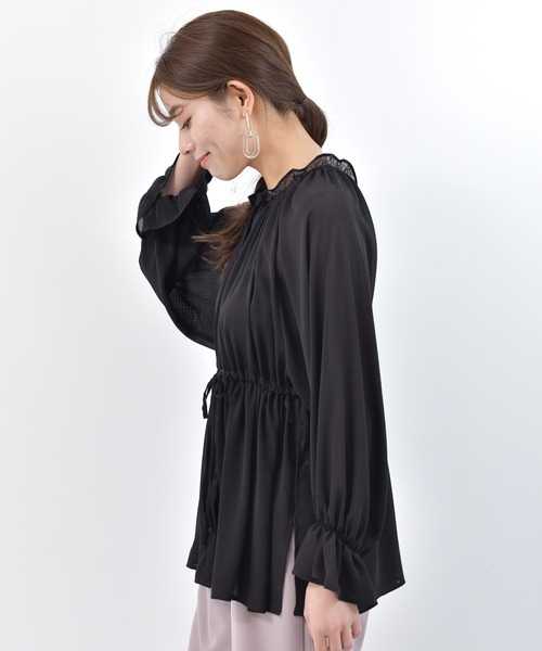 rps（アールピーエス）の「ウエストドロストチュニック（シャツ/ブラウス・レディース・モカ/オフホワイト/ブラック・M）」の12枚目の写真