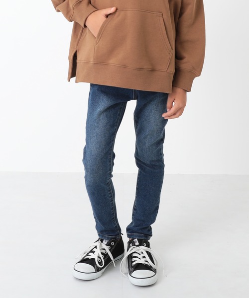 devirock(デビロック)の「楽デニム スキニーデニムパンツ(その他パンツ・キッズ・サックスブルー/ブルー系その他/ネイビー/ワンウォッシュ・130cm/150cm/120cm/160cm/140cm/110cm/100cm)」の1枚目の写真