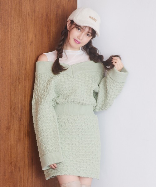 Miia ミーア の オフショルケーブルミニワンピース ワンピース Wear