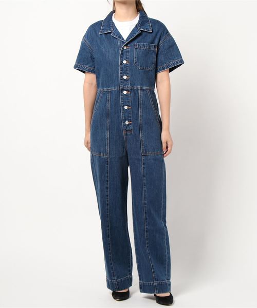 定価1.3万　MOUSSY マウジー H／S DENIM オールインワン　デニム MOUSSY | BACK SLIT DENIM オールインワン (オールインワン