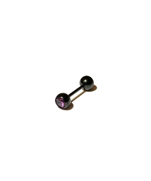 MORPH（モルフ）の「MORPH モルフ スワロフスキーボディピアスキャッチ 16ゲージ 6mm BLACK（ピアス（片耳用）・メンズ・エメラルド/スカイブルー/バイオレット/ローズ/クリア/レインボー/ブラック/ライトピンク/ライトグリーン/ブルー/ラベンダー/レッド・6）」の7枚目の写真
