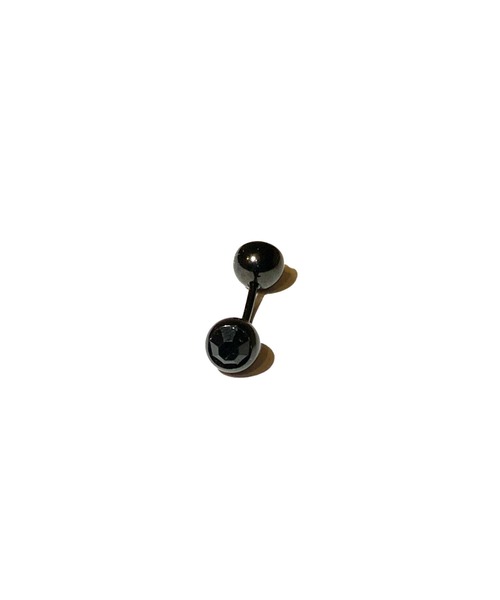 MORPH（モルフ）の「MORPH モルフ スワロフスキーボディピアスキャッチ 16ゲージ 6mm BLACK（ピアス（片耳用）・メンズ・エメラルド/スカイブルー/バイオレット/ローズ/クリア/レインボー/ブラック/ライトピンク/ライトグリーン/ブルー/ラベンダー/レッド・6）」の2枚目の写真