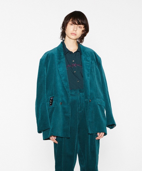 SHAREEF(シャリーフ)の「CORDUROY DOUBLE JK(テーラードジャケット・メンズ・ブラック/ターコイズブルー/モカ/バーガンディー・1/2/3)」の3枚目の写真