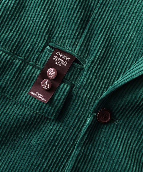 SHAREEF(シャリーフ)の「CORDUROY DOUBLE JK(テーラードジャケット・メンズ・ブラック/ターコイズブルー/モカ/バーガンディー・1/2/3)」の16枚目の写真
