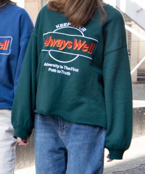 WEGO（ウィゴー）の「WEGO/ドルマンスリーブアソートスウェット（スウェット・レディース・ホワイト/ダークグリーン/パープル/ブルー/アイボリー/ホワイト系その他/ブラック系その他/グリーン系その他/ブルー系その他/スミクロ・SMALL/MEDIUM）」の7枚目の写真