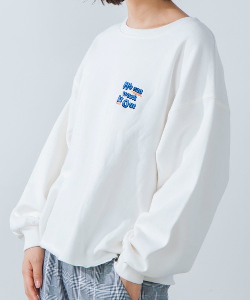 WEGO（ウィゴー）の「WEGO/ドルマンスリーブアソートスウェット（スウェット・レディース・ホワイト/ダークグリーン/パープル/ブルー/アイボリー/ホワイト系その他/ブラック系その他/グリーン系その他/ブルー系その他/スミクロ・SMALL/MEDIUM）」の12枚目の写真