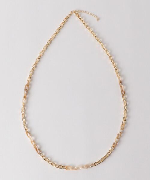 closet story（クローゼットストーリー）の「＜closet story＞ チェーン ロング ネックレス（ネックレス・レディース・ベージュ/ブラウン・FREE）」の4枚目の写真