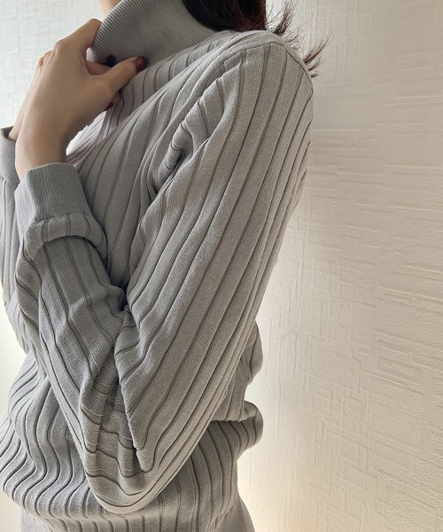 aimoha（アイモハ）の「毛布のように暖かい！ストレッチ抜群で着脱ラクラク (AW)（ニット/セーター・レディース・ベージュ/グレー/ブラック・LARGE/MEDIUM）」の9枚目の写真