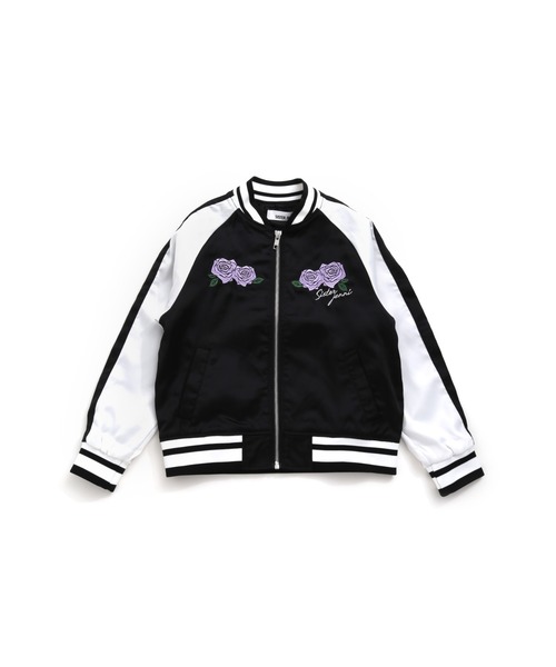 UNDERCOVER サテンスタジャン FLOWERNOISE刺繍/BLACK UNDERCOVER サテンスタジャン FLOWERNOISE刺繍/BLACK