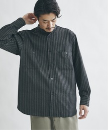 JOURNAL STANDARD（ジャーナルスタンダード）の「T/C ストライプ バンドカラーシャツ（シャツ/ブラウス・メンズ）」