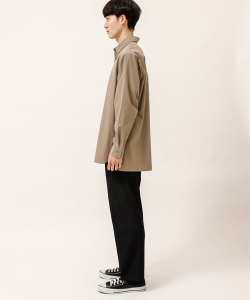 08sircus（ゼロエイトサーカス）の「【08sircus】Bio Stretch typewriter shirt（シャツ/ブラウス・メンズ・ブラック/ベージュ・5）」の12枚目の写真