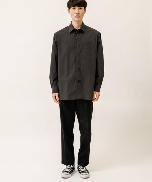 08sircus（ゼロエイトサーカス）の「【08sircus】Bio Stretch typewriter shirt（シャツ/ブラウス・メンズ・ブラック/ベージュ・5）」の7枚目の写真