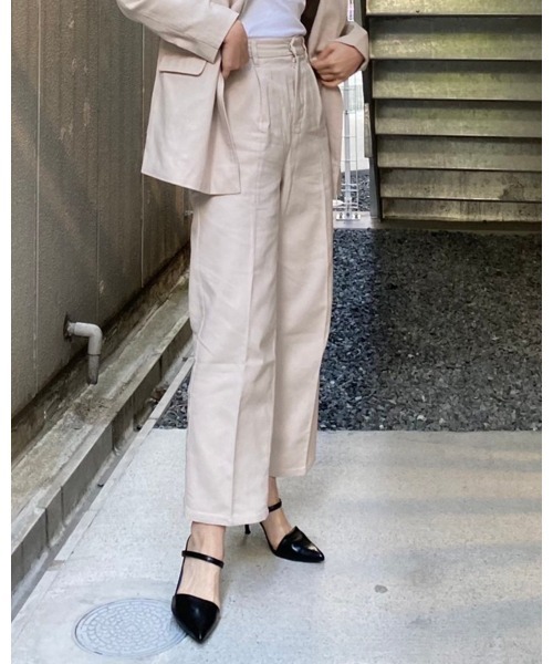 LiSeek（リシーク）の「【LiSeeK】リネンライクテーパードPT（その他パンツ・レディース・イエロー/アイボリー/ブラウン/ベージュ・FREE）」の3枚目の写真