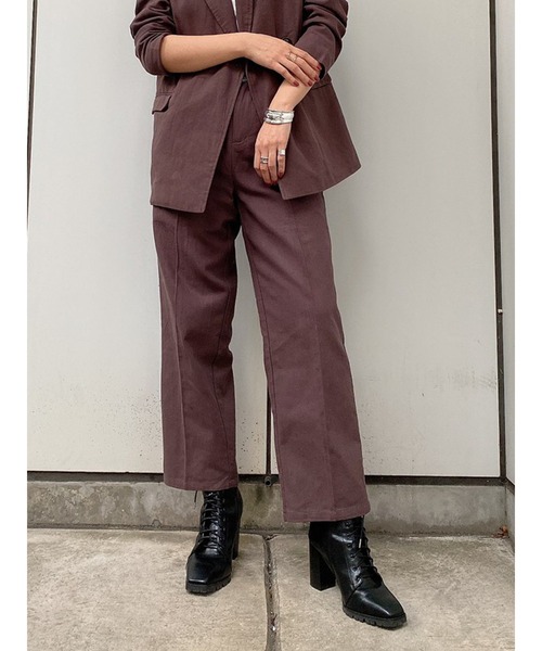 LiSeek（リシーク）の「【LiSeeK】リネンライクテーパードPT（その他パンツ・レディース・イエロー/アイボリー/ブラウン/ベージュ・FREE）」の2枚目の写真