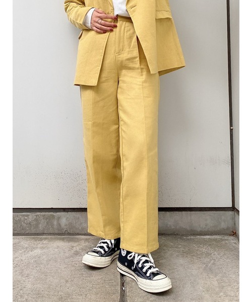 LiSeek（リシーク）の「【LiSeeK】リネンライクテーパードPT（その他パンツ・レディース・イエロー/アイボリー/ブラウン/ベージュ・FREE）」の4枚目の写真