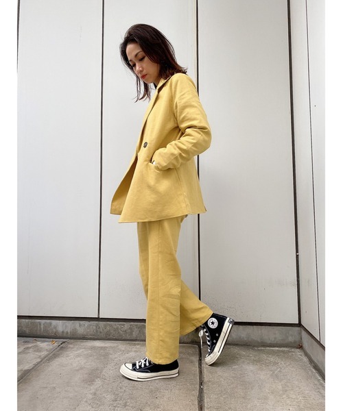 LiSeek（リシーク）の「【LiSeeK】リネンライクテーパードPT（その他パンツ・レディース・イエロー/アイボリー/ブラウン/ベージュ・FREE）」の13枚目の写真