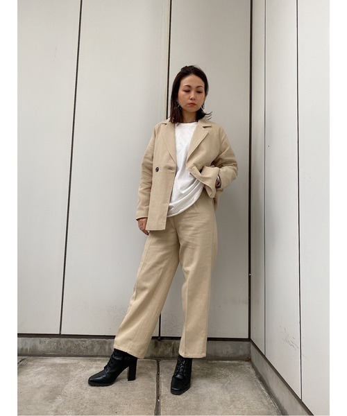 LiSeek（リシーク）の「【LiSeeK】リネンライクテーパードPT（その他パンツ・レディース・イエロー/アイボリー/ブラウン/ベージュ・FREE）」の6枚目の写真