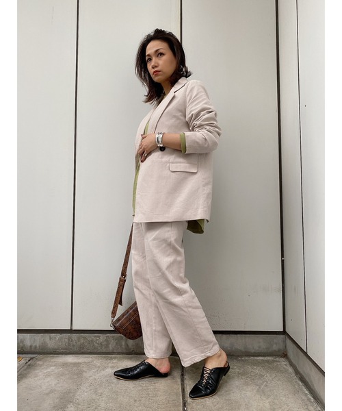 LiSeek（リシーク）の「【LiSeeK】リネンライクテーパードPT（その他パンツ・レディース・イエロー/アイボリー/ブラウン/ベージュ・FREE）」の8枚目の写真