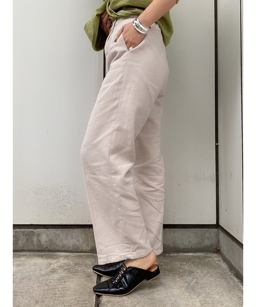 LiSeek（リシーク）の「【LiSeeK】リネンライクテーパードPT（その他パンツ・レディース・イエロー/アイボリー/ブラウン/ベージュ・FREE）」の16枚目の写真