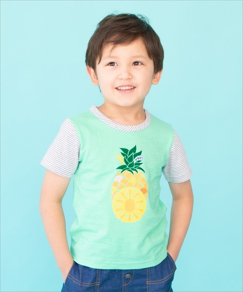 RAGMART(ラグマート)の「プリントTシャツ フルーツ柄(Tシャツ/カットソー・キッズ・グリーン/イエロー/オフホワイト・110cm/120cm/100cm/130cm)」の2枚目の写真
