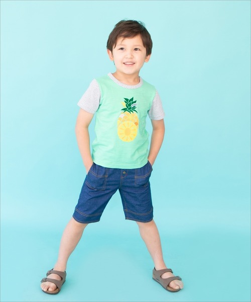 RAGMART(ラグマート)の「プリントTシャツ フルーツ柄(Tシャツ/カットソー・キッズ・グリーン/イエロー/オフホワイト・110cm/120cm/100cm/130cm)」の4枚目の写真