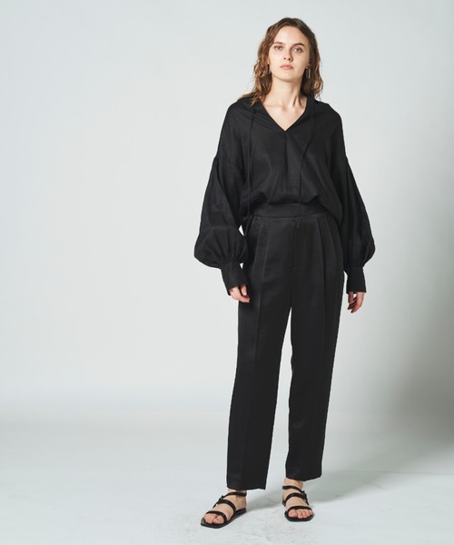 N.O.R.C(ノーク)の「リネンカフタンブラウス(シャツ/ブラウス・レディース・ホワイト/ブラック・S/M)」の5枚目の写真