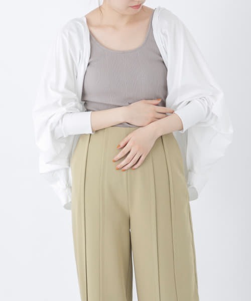 LAATO（ラート）の「DOLMAN SLIT LONG T-SHIRTS（Tシャツ/カットソー・レディース・ホワイト/ブラック・FREE）」の4枚目の写真