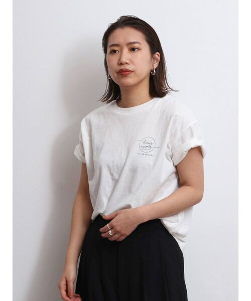 Ungrid(アングリッド)の「メッセージロゴデザインTee(Tシャツ/カットソー・レディース・ブラック/オフホワイト/サーモンピンク・FREE)」の12枚目の写真