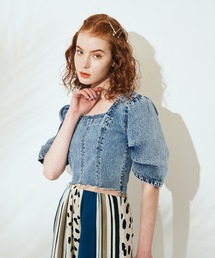 タックスリーブデニムトップス