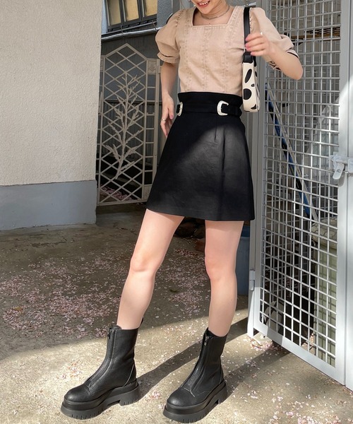 SPIRALGIRL（スパイラルガール）の「タックスリーブデニムトップス（シャツ/ブラウス・レディース・ベージュ/ブルー・FREE）」の22枚目の写真