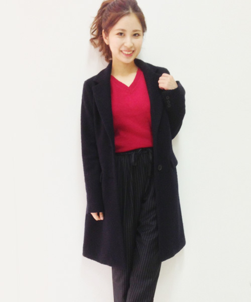 Chico(チコ)の「ナイロンアンゴラVニット(ニット/セーター・レディース・グレー/ホワイト/レッド/ミント/ネイビー・FREE)」の9枚目の写真