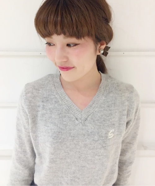 Chico(チコ)の「ナイロンアンゴラVニット(ニット/セーター・レディース・グレー/ホワイト/レッド/ミント/ネイビー・FREE)」の22枚目の写真