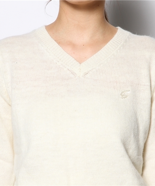 Chico(チコ)の「ナイロンアンゴラVニット(ニット/セーター・レディース・グレー/ホワイト/レッド/ミント/ネイビー・FREE)」の17枚目の写真