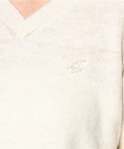 Chico(チコ)の「ナイロンアンゴラVニット(ニット/セーター・レディース・グレー/ホワイト/レッド/ミント/ネイビー・FREE)」の19枚目の写真