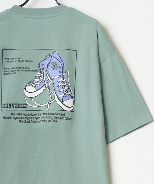 CONVERSE(コンバース)の「CONVERSE/コンバース ビッグシルエット バックプリント シューズ イラスト Tシャツ(Tシャツ/カットソー・メンズ・ホワイト/ブラック/ベージュ/グリーン・LL/M/L)」の4枚目の写真