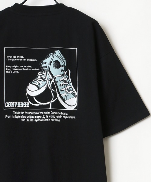 CONVERSE(コンバース)の「CONVERSE/コンバース ビッグシルエット バックプリント シューズ イラスト Tシャツ(Tシャツ/カットソー・メンズ・ホワイト/ブラック/ベージュ/グリーン・LL/M/L)」の2枚目の写真