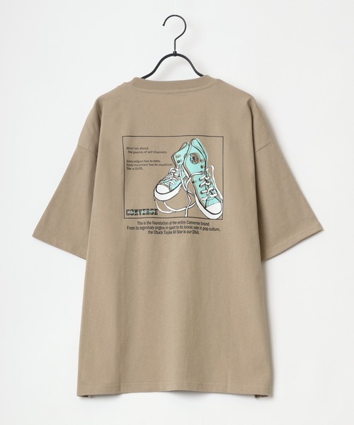 CONVERSE(コンバース)の「CONVERSE/コンバース ビッグシルエット バックプリント シューズ イラスト Tシャツ(Tシャツ/カットソー・メンズ・ホワイト/ブラック/ベージュ/グリーン・LL/M/L)」の6枚目の写真