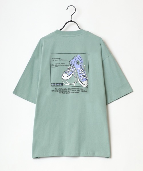 CONVERSE(コンバース)の「CONVERSE/コンバース ビッグシルエット バックプリント シューズ イラスト Tシャツ(Tシャツ/カットソー・メンズ・ホワイト/ブラック/ベージュ/グリーン・LL/M/L)」の13枚目の写真