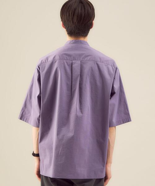 green label relaxing(グリーンレーベルリラクシング)の「OLT <green label relaxing> ストレッチ タイプライター バンドカラー 半袖 シャツ(シャツ/ブラウス・メンズ・オフホワイト/ブラック/ライラック・L/M/XL/S)」の10枚目の写真