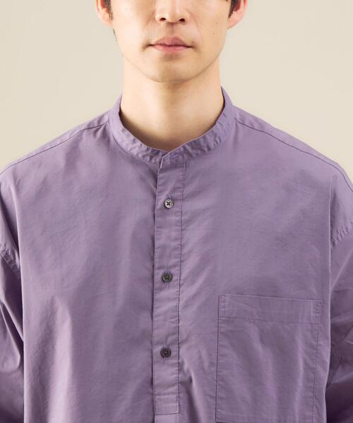 green label relaxing(グリーンレーベルリラクシング)の「OLT <green label relaxing> ストレッチ タイプライター バンドカラー 半袖 シャツ(シャツ/ブラウス・メンズ・オフホワイト/ブラック/ライラック・L/M/XL/S)」の11枚目の写真